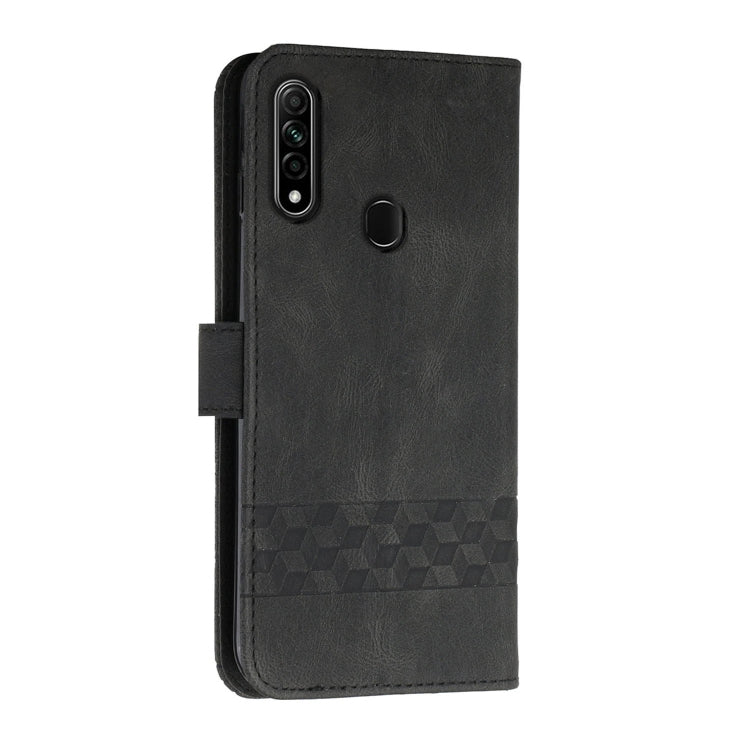 For OPPO A8 Cubic Skin Feel Flip Leather Phone Case