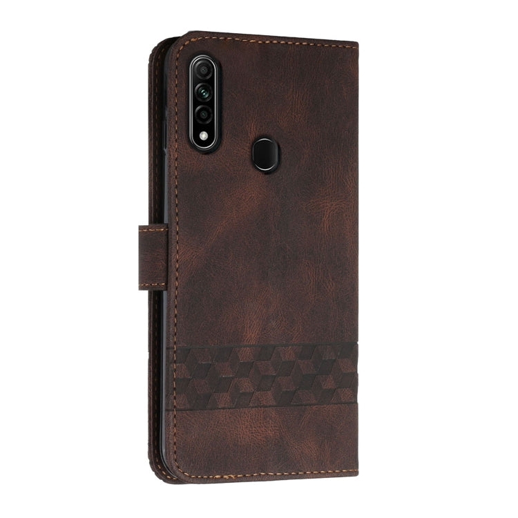 For OPPO A8 Cubic Skin Feel Flip Leather Phone Case