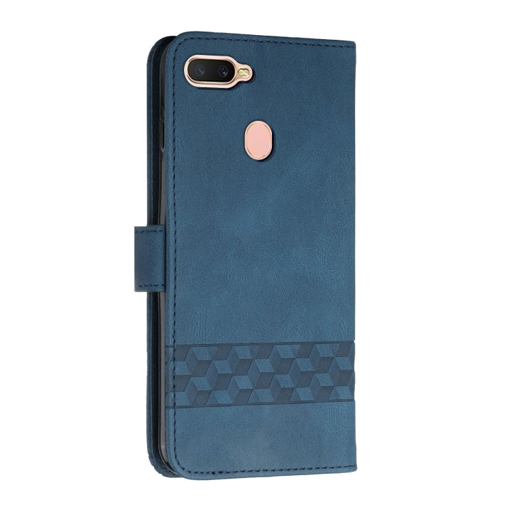 For OPPO A12 Cubic Skin Feel Flip Leather Phone Case