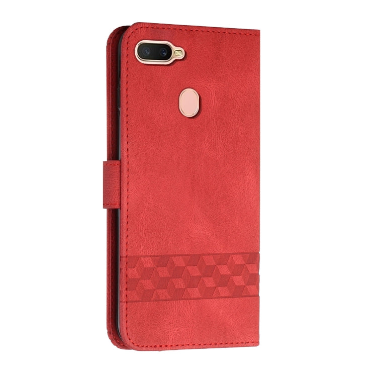 For OPPO A12 Cubic Skin Feel Flip Leather Phone Case