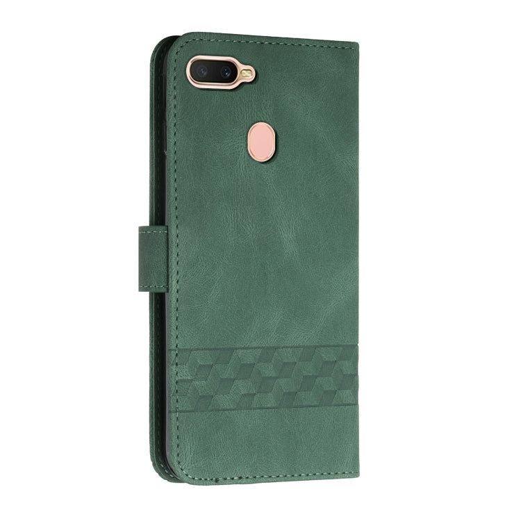 For OPPO A12 Cubic Skin Feel Flip Leather Phone Case