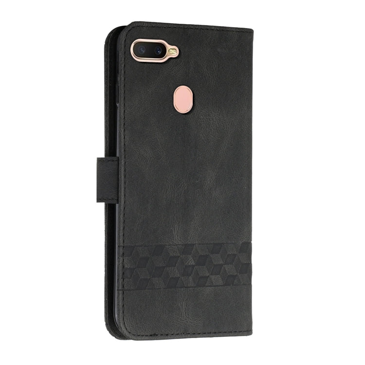 For OPPO A12 Cubic Skin Feel Flip Leather Phone Case