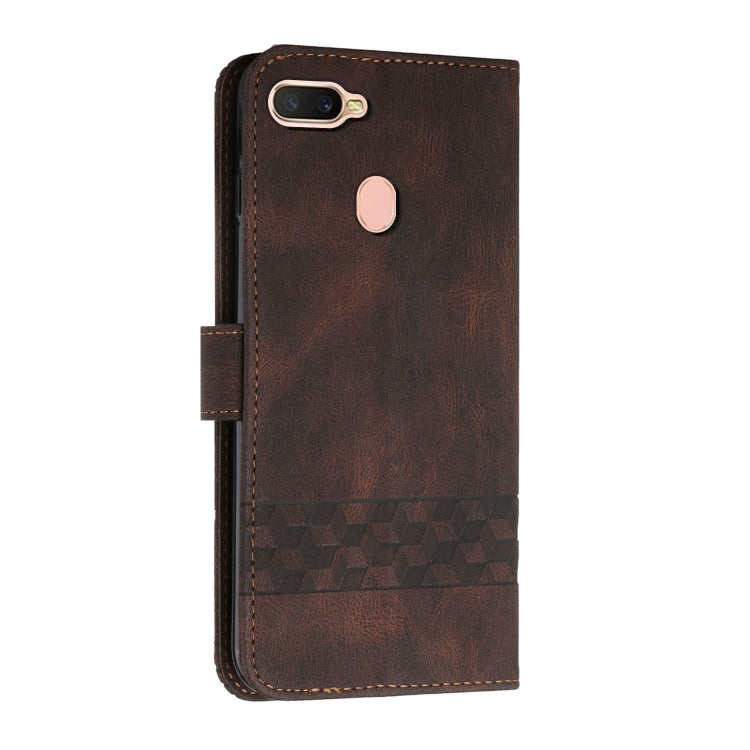 For OPPO A12 Cubic Skin Feel Flip Leather Phone Case