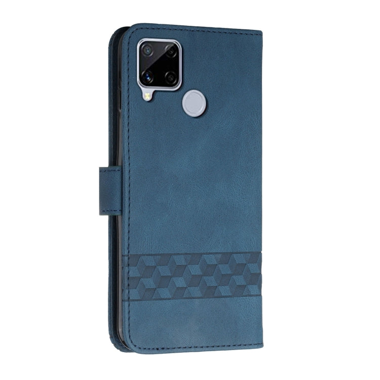 For OPPO A15 Cubic Skin Feel Flip Leather Phone Case