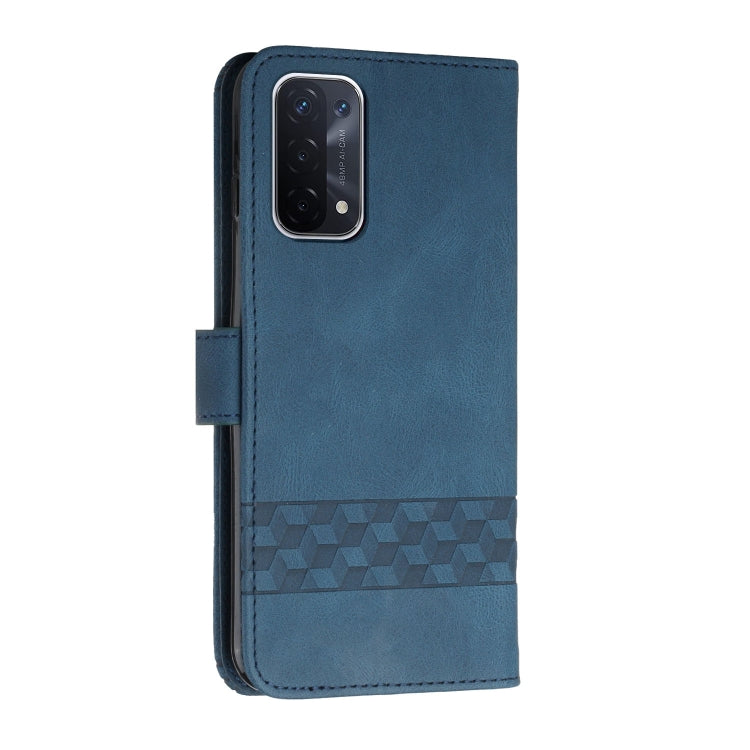For OPPO A54 4G Cubic Skin Feel Flip Leather Phone Case