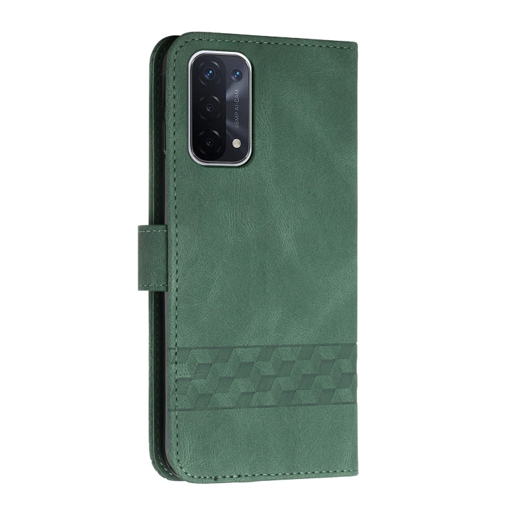For OPPO A54 4G Cubic Skin Feel Flip Leather Phone Case