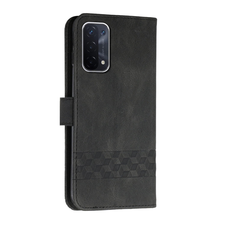 For OPPO A54 4G Cubic Skin Feel Flip Leather Phone Case