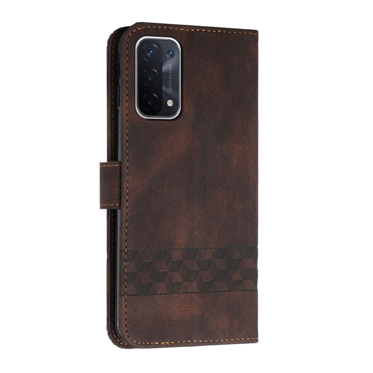 For OPPO A54 4G Cubic Skin Feel Flip Leather Phone Case