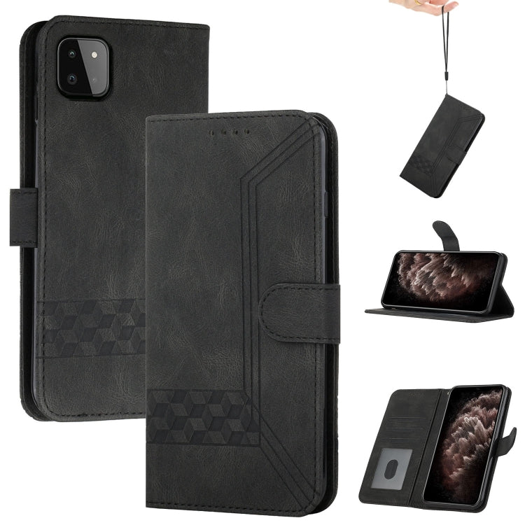 For OPPO A93 2020 Cubic Skin Feel Flip Leather Phone Case