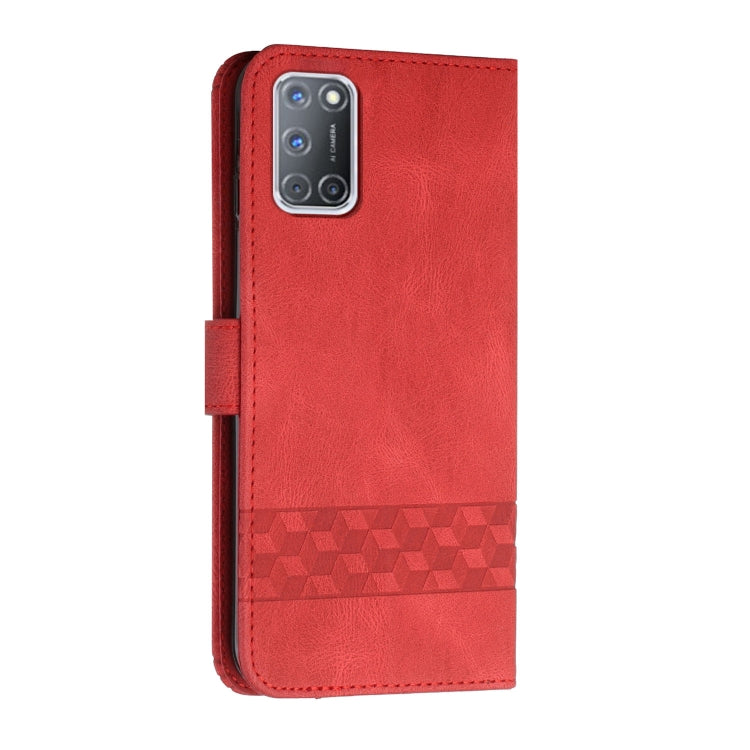 For OPPO A94 4G Cubic Skin Feel Flip Leather Phone Case