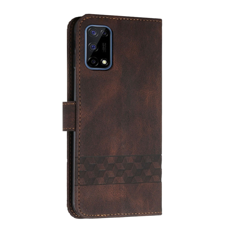 For OPPO Realme 7 5G Cubic Skin Feel Flip Leather Phone Case