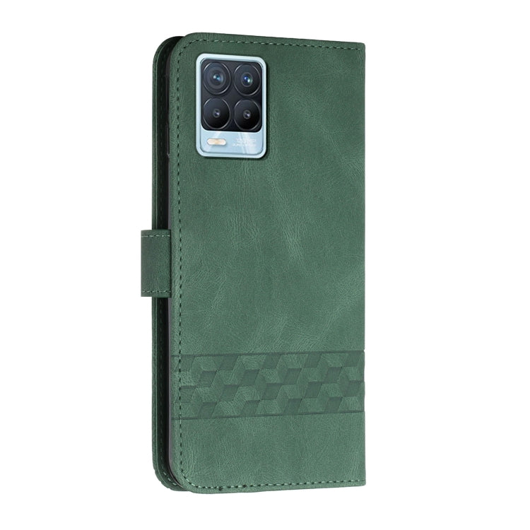 For OPPO Realme 8 5G Cubic Skin Feel Flip Leather Phone Case