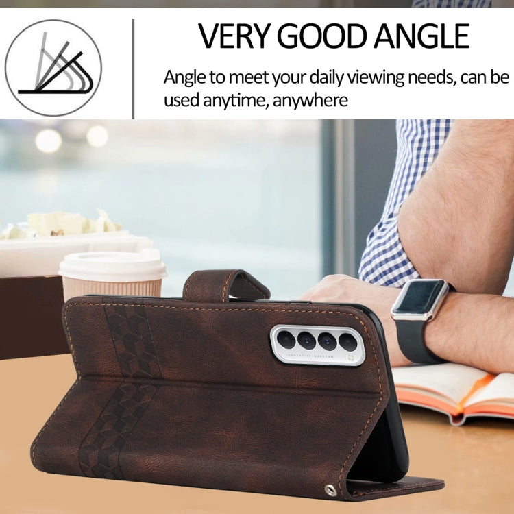 For OPPO Reno4 Pro 4G Cubic Skin Feel Flip Leather Phone Case