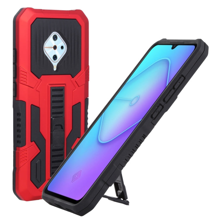 For vivo S1 Pro Vanguard Warrior All Inclusive Double-color Shockproof TPU + PC Phone Case with Holder