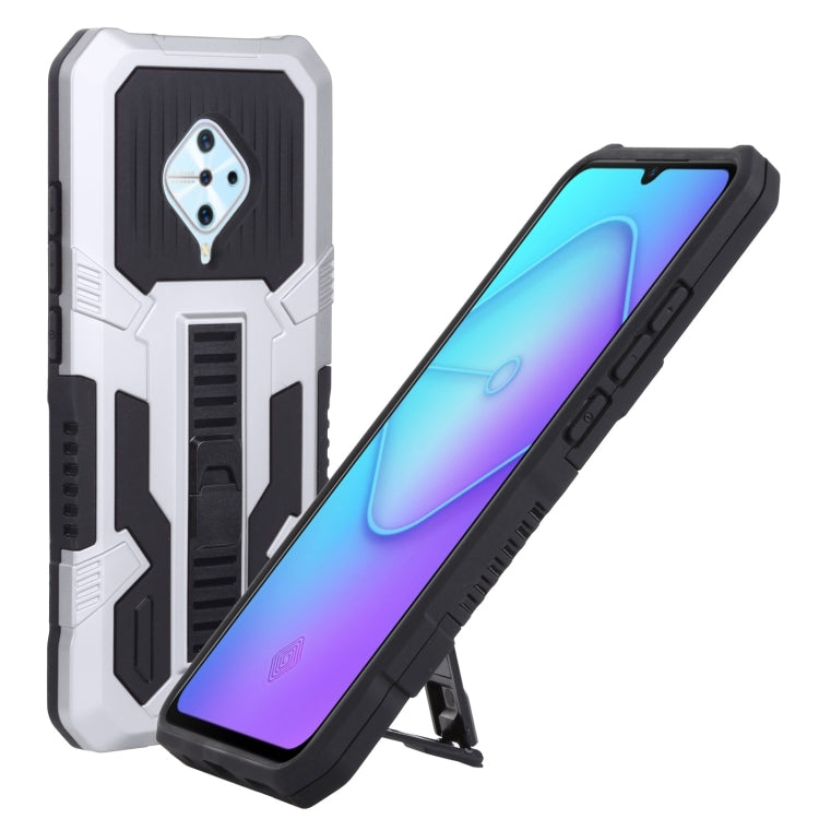 For vivo S1 Pro Vanguard Warrior All Inclusive Double-color Shockproof TPU + PC Phone Case with Holder