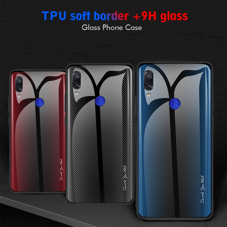 For Xiaomi Redmi Note 7 Texture Gradient Glass Protective Case
