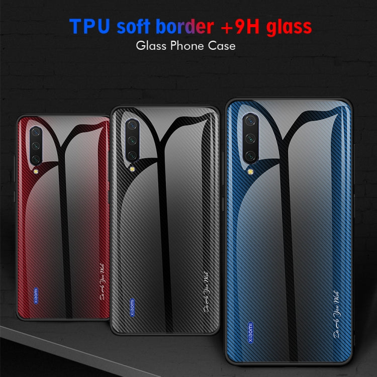 For Xiaomi CC9 / A3 Lite Texture Gradient Glass Protective Case