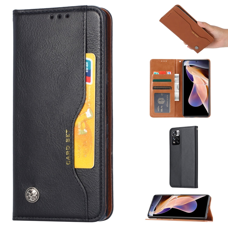 For Xiaomi Redmi Note 11 5G Domestic Version / Poco M4 Pro Knead Skin Texture Leather Phone Case