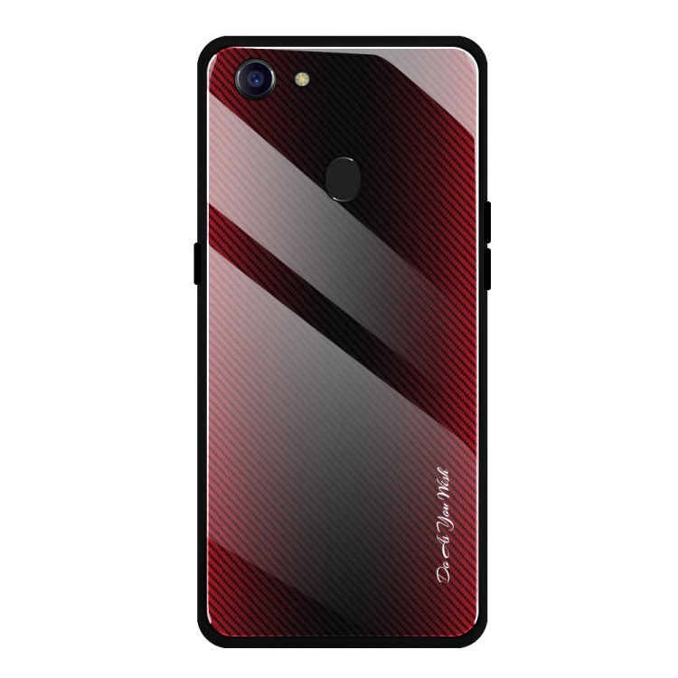 For OPPO F5 Texture Gradient Glass Protective Case