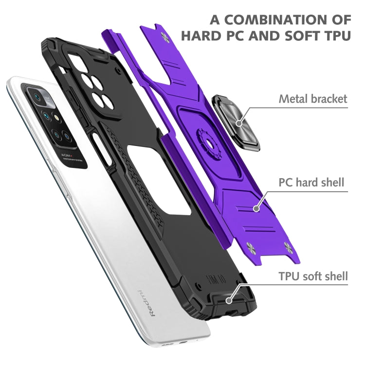 For Xiaomi Redmi 10 Magnetic Armor TPU + PC Phone Case