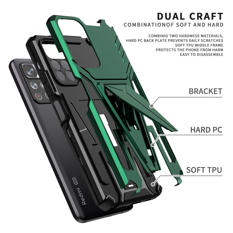 For Xiaomi Redmi Note 11/Poco M4 Pro 5G Super V Armor PC + TPU Phone Case