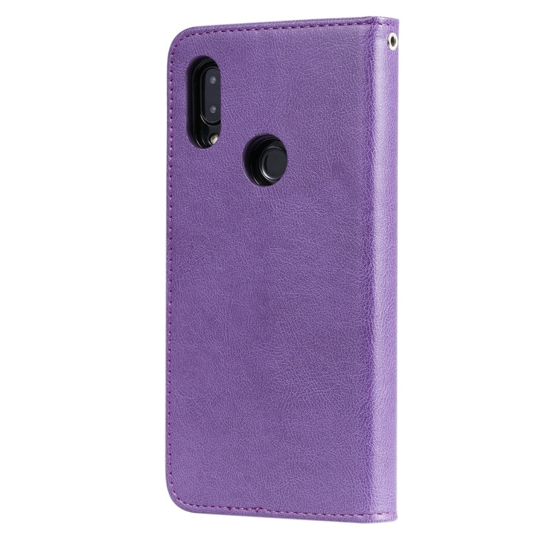 For Xiaomi Redmi 7 Solid Color Horizontal Flip Protective Case with Holder & Card Slots & Wallet & Photo Frame & Lanyard