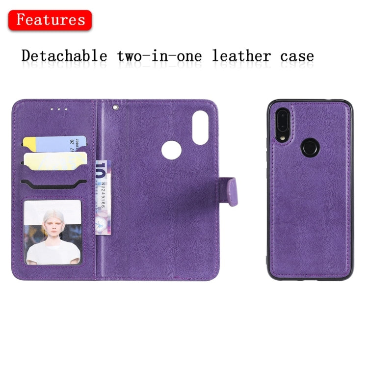 For Xiaomi Redmi 7 Solid Color Horizontal Flip Protective Case with Holder & Card Slots & Wallet & Photo Frame & Lanyard