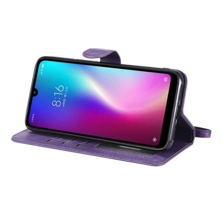 For Xiaomi Redmi 7 Solid Color Horizontal Flip Protective Case with Holder & Card Slots & Wallet & Photo Frame & Lanyard