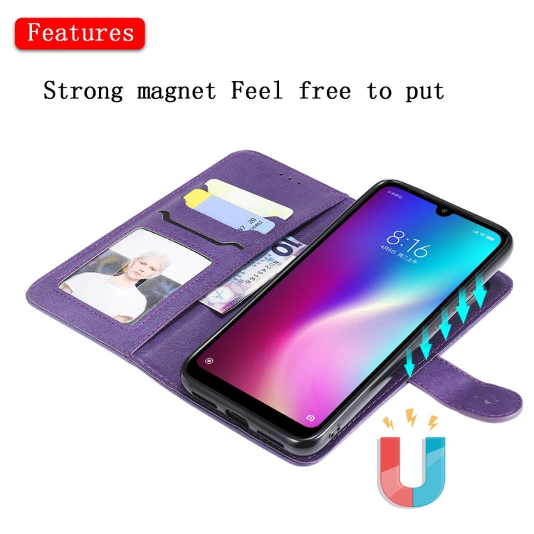 For Xiaomi Redmi 7 Solid Color Horizontal Flip Protective Case with Holder & Card Slots & Wallet & Photo Frame & Lanyard