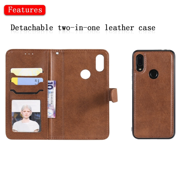 For Xiaomi Redmi 7 Solid Color Horizontal Flip Protective Case with Holder & Card Slots & Wallet & Photo Frame & Lanyard