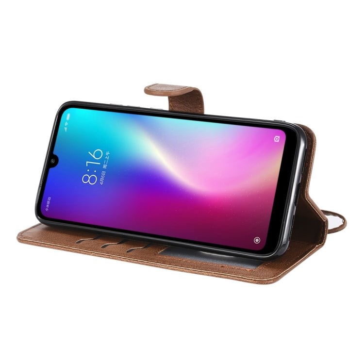 For Xiaomi Redmi 7 Solid Color Horizontal Flip Protective Case with Holder & Card Slots & Wallet & Photo Frame & Lanyard
