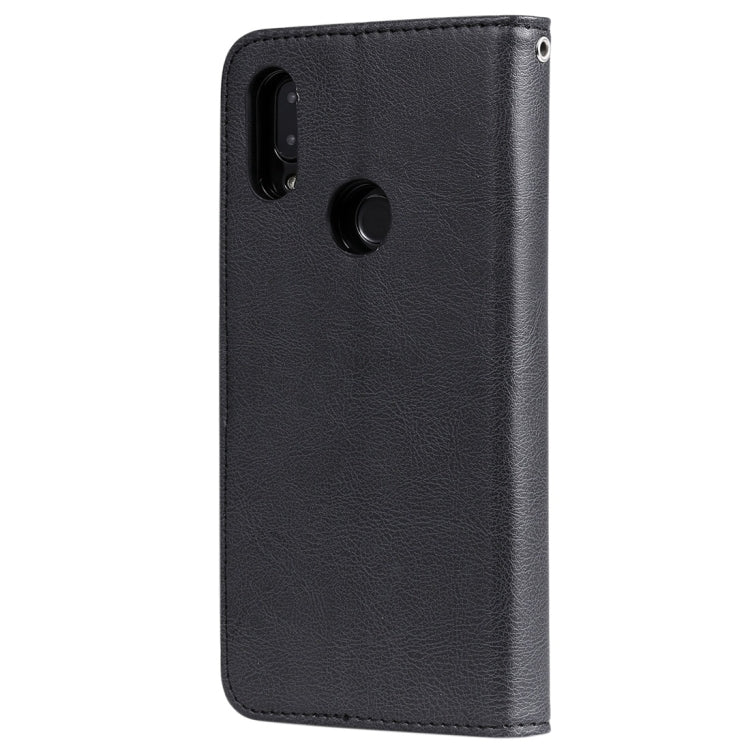 For Xiaomi Redmi 7 Solid Color Horizontal Flip Protective Case with Holder & Card Slots & Wallet & Photo Frame & Lanyard