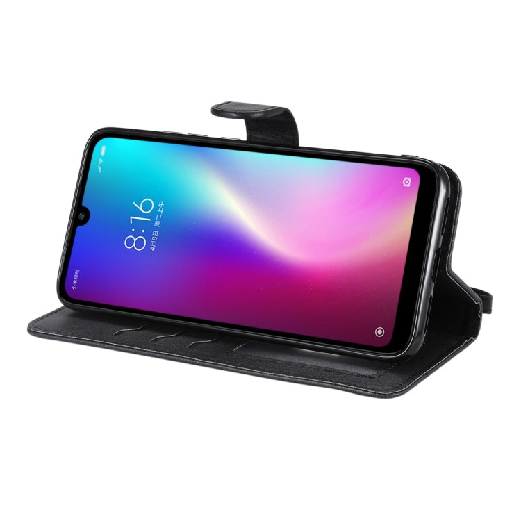 For Xiaomi Redmi 7 Solid Color Horizontal Flip Protective Case with Holder & Card Slots & Wallet & Photo Frame & Lanyard