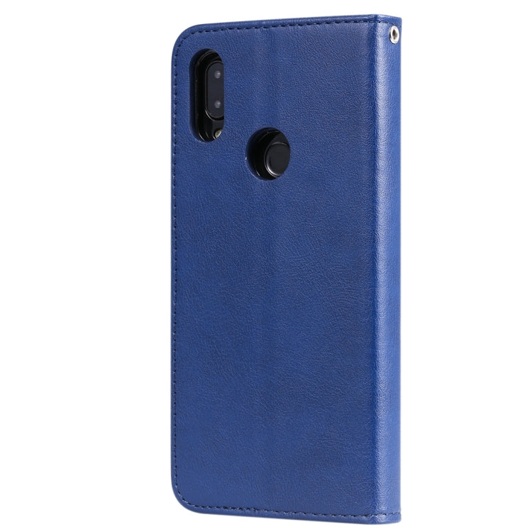 For Xiaomi Redmi 7 Solid Color Horizontal Flip Protective Case with Holder & Card Slots & Wallet & Photo Frame & Lanyard