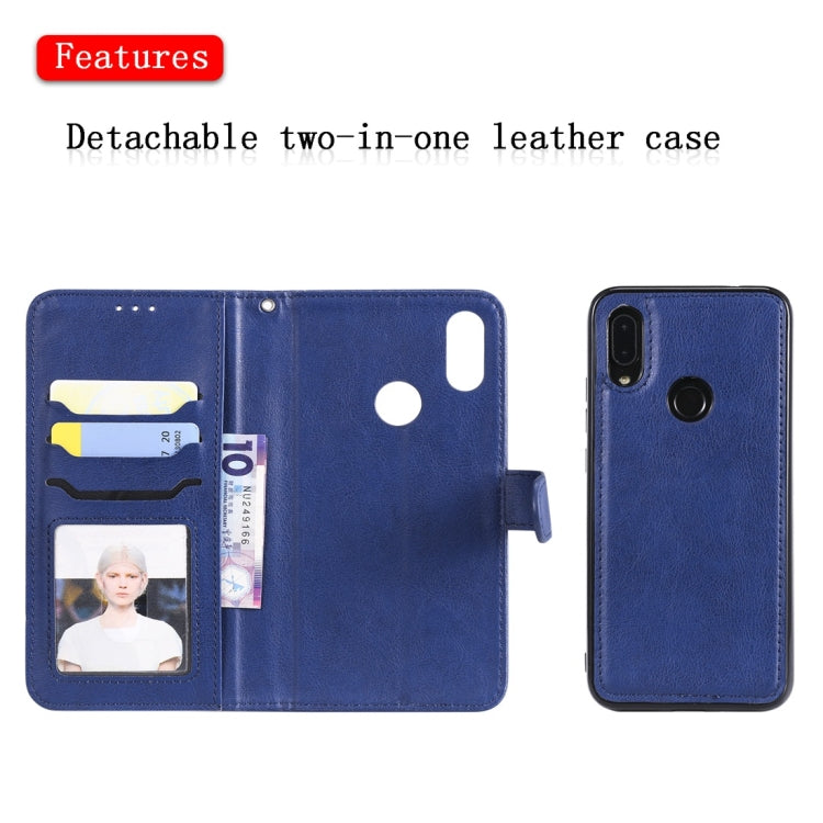 For Xiaomi Redmi 7 Solid Color Horizontal Flip Protective Case with Holder & Card Slots & Wallet & Photo Frame & Lanyard
