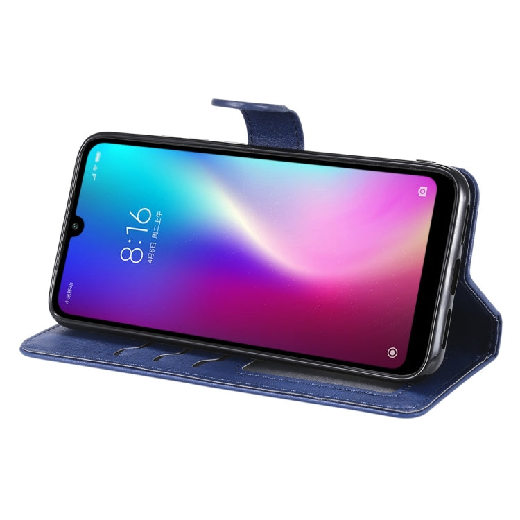 For Xiaomi Redmi 7 Solid Color Horizontal Flip Protective Case with Holder & Card Slots & Wallet & Photo Frame & Lanyard