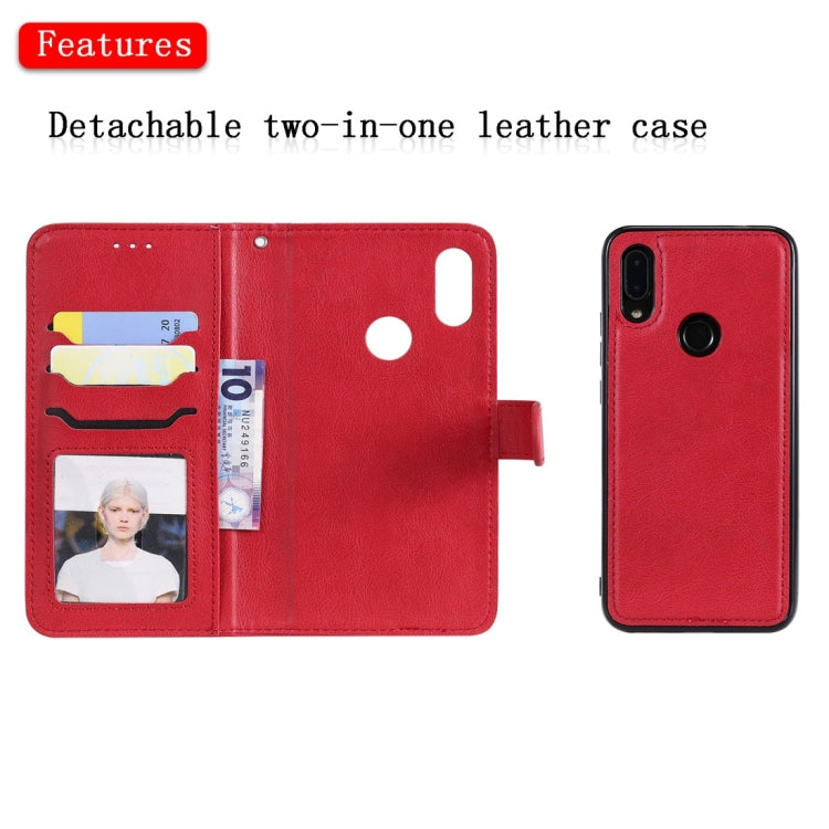 For Xiaomi Redmi 7 Solid Color Horizontal Flip Protective Case with Holder & Card Slots & Wallet & Photo Frame & Lanyard