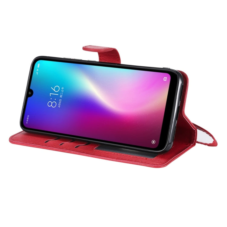For Xiaomi Redmi 7 Solid Color Horizontal Flip Protective Case with Holder & Card Slots & Wallet & Photo Frame & Lanyard