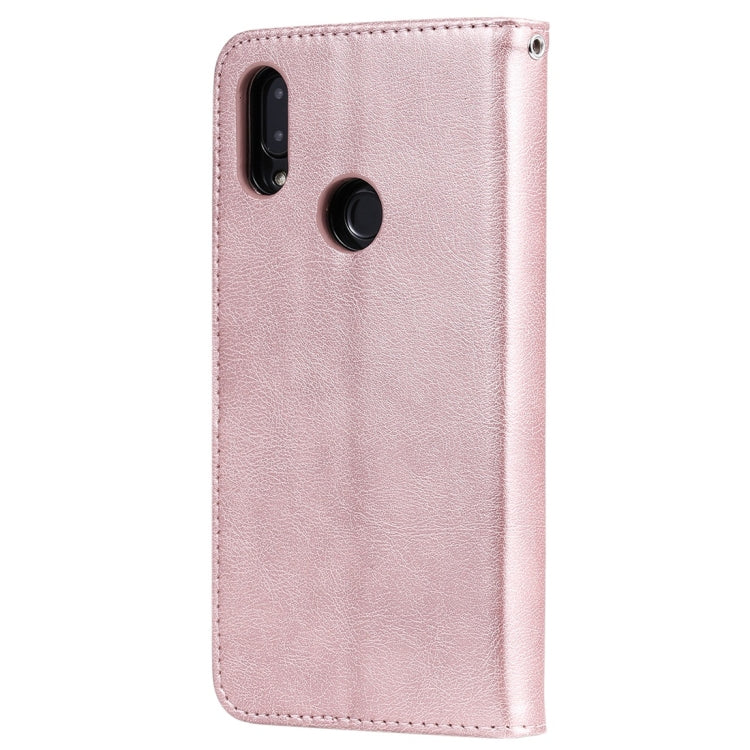 For Xiaomi Redmi 7 Solid Color Horizontal Flip Protective Case with Holder & Card Slots & Wallet & Photo Frame & Lanyard
