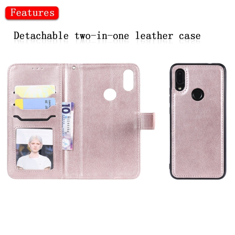 For Xiaomi Redmi 7 Solid Color Horizontal Flip Protective Case with Holder & Card Slots & Wallet & Photo Frame & Lanyard