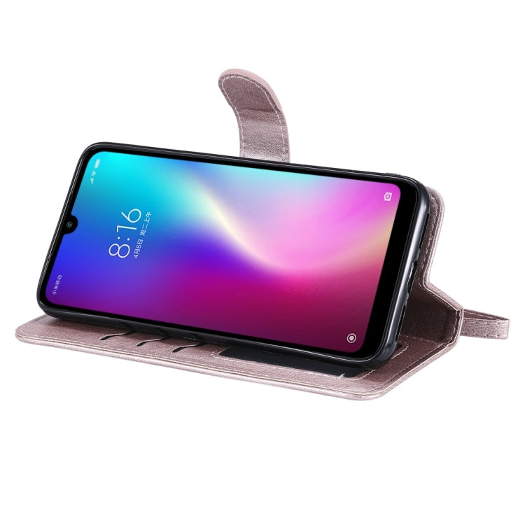For Xiaomi Redmi 7 Solid Color Horizontal Flip Protective Case with Holder & Card Slots & Wallet & Photo Frame & Lanyard