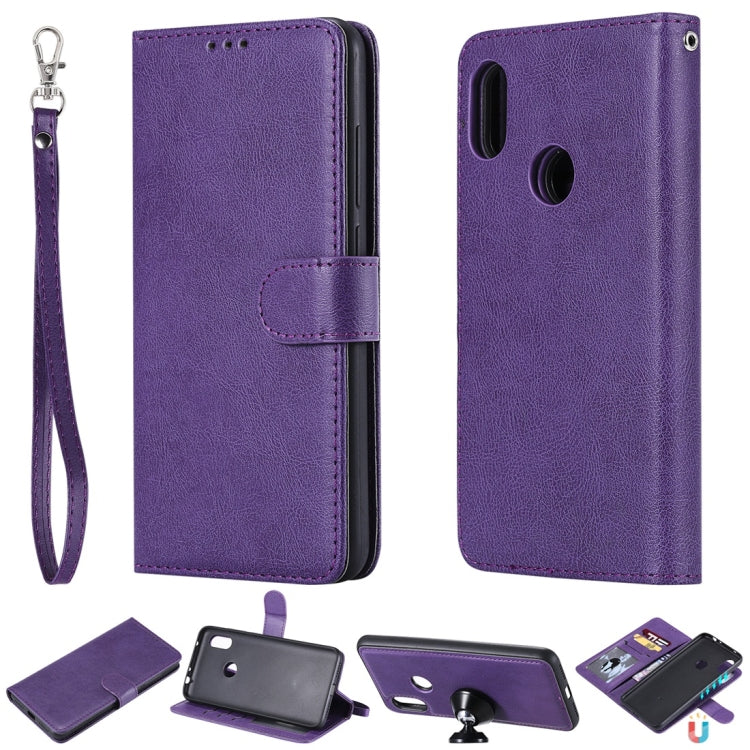 For Xiaomi Redmi Note 6 Pro Solid Color Horizontal Flip Protective Case with Holder & Card Slots & Wallet & Photo Frame & Lanyard