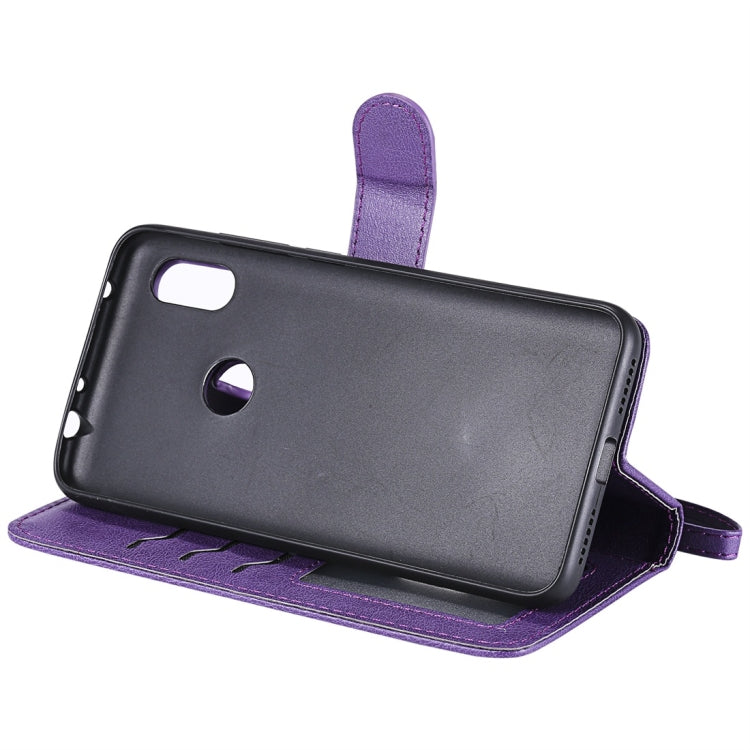 For Xiaomi Redmi Note 6 Pro Solid Color Horizontal Flip Protective Case with Holder & Card Slots & Wallet & Photo Frame & Lanyard