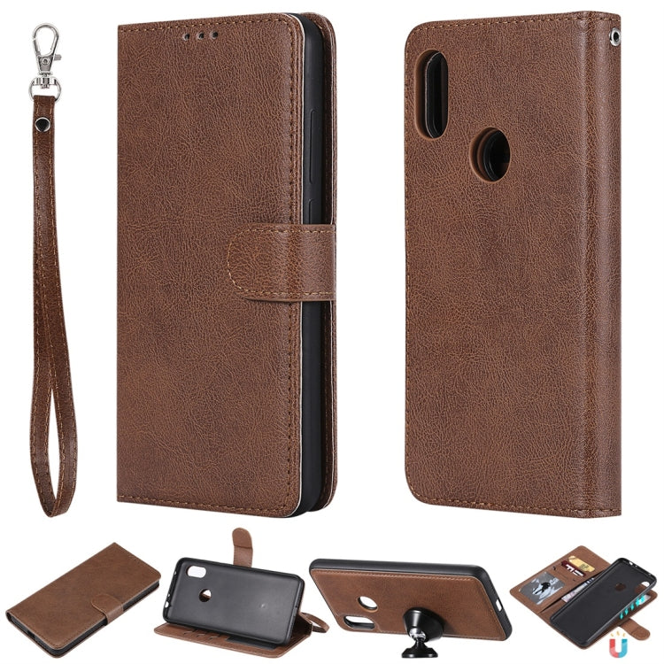 For Xiaomi Redmi Note 6 Pro Solid Color Horizontal Flip Protective Case with Holder & Card Slots & Wallet & Photo Frame & Lanyard