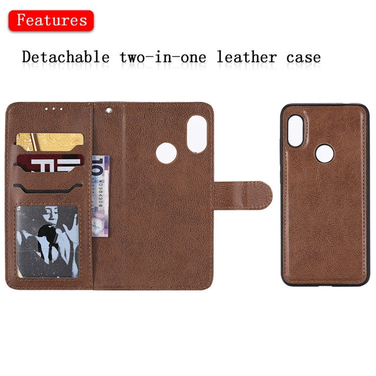 For Xiaomi Redmi Note 6 Pro Solid Color Horizontal Flip Protective Case with Holder & Card Slots & Wallet & Photo Frame & Lanyard