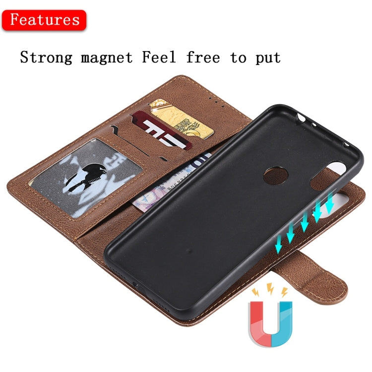For Xiaomi Redmi Note 6 Pro Solid Color Horizontal Flip Protective Case with Holder & Card Slots & Wallet & Photo Frame & Lanyard