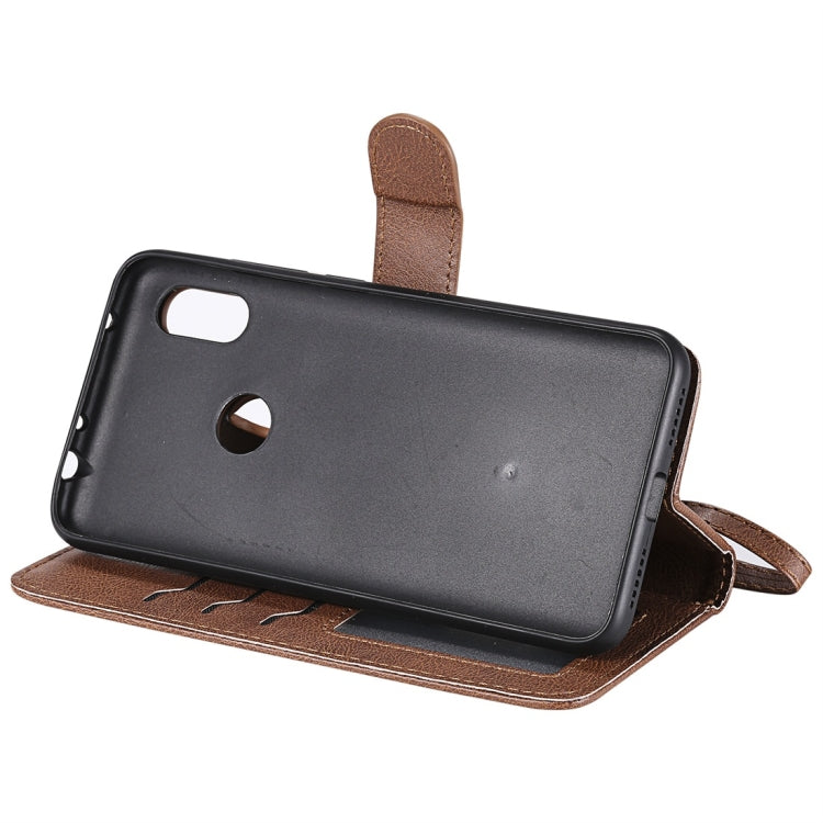 For Xiaomi Redmi Note 6 Pro Solid Color Horizontal Flip Protective Case with Holder & Card Slots & Wallet & Photo Frame & Lanyard