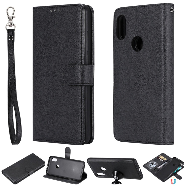 For Xiaomi Redmi Note 6 Pro Solid Color Horizontal Flip Protective Case with Holder & Card Slots & Wallet & Photo Frame & Lanyard