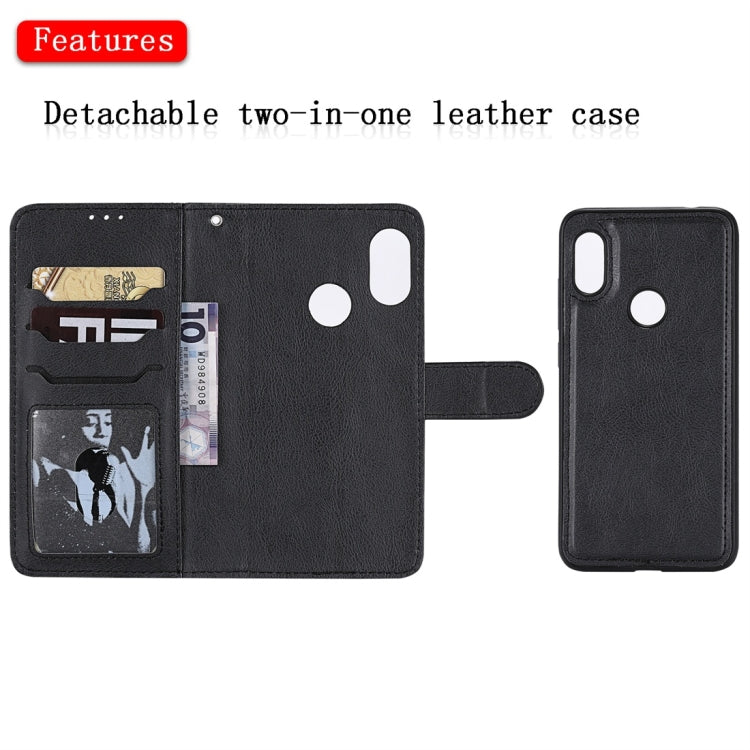 For Xiaomi Redmi Note 6 Pro Solid Color Horizontal Flip Protective Case with Holder & Card Slots & Wallet & Photo Frame & Lanyard