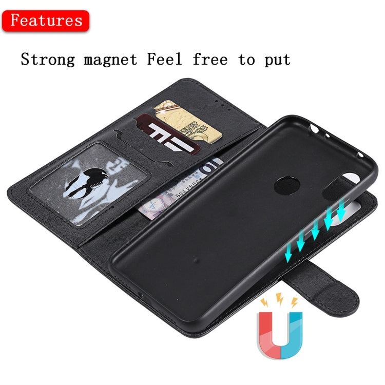 For Xiaomi Redmi Note 6 Pro Solid Color Horizontal Flip Protective Case with Holder & Card Slots & Wallet & Photo Frame & Lanyard